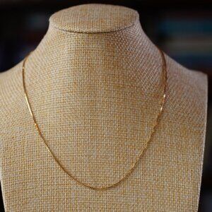 Vintage 14k gold 16" 1mm box chain necklace